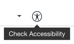 Canvas 'Check Accessibility' tool icon in the RCE.